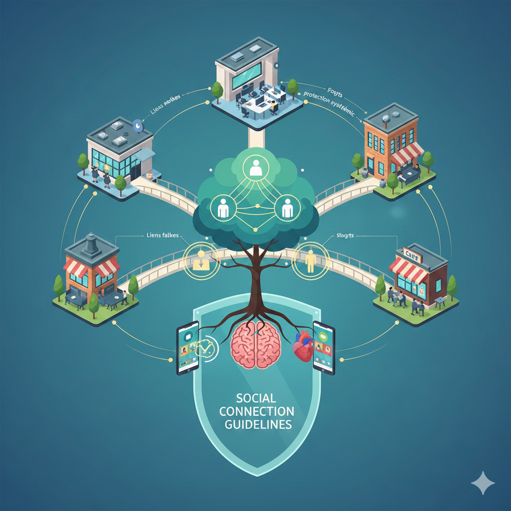 lien social, santé publique, isolement social, santé mentale, infrastructure sociale, directives santé 2025.